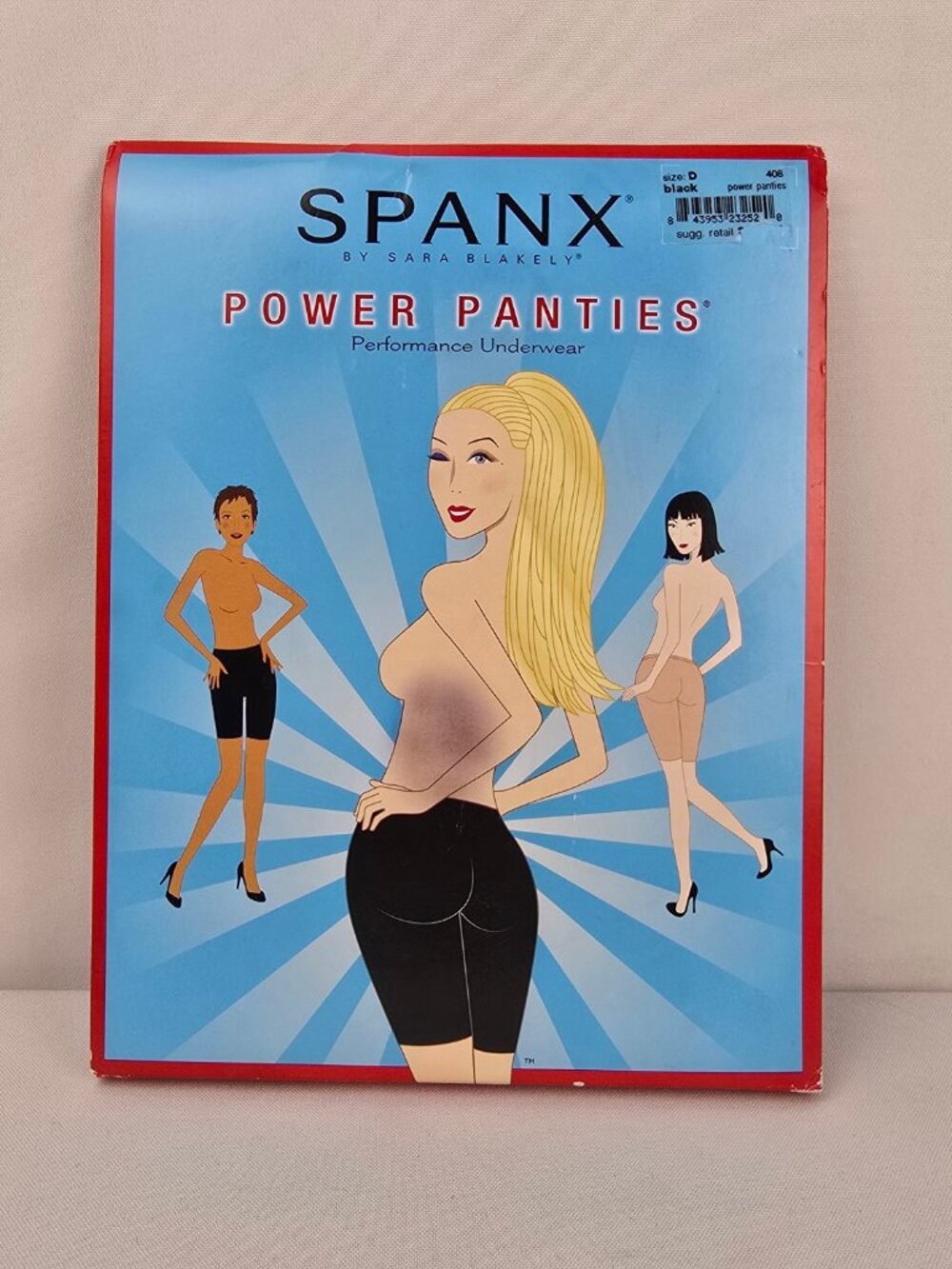 SPANX Power Panties Performance Shaping Underwear Black Size D Style 408 NWT